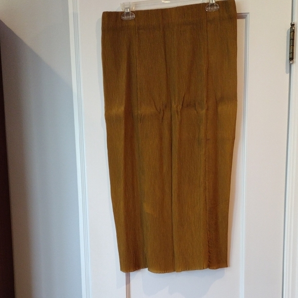 COS Cupro Silk Midi Pencil Skirt Brown Copper Luster Minimalist Size 10 - Picture 6 of 6